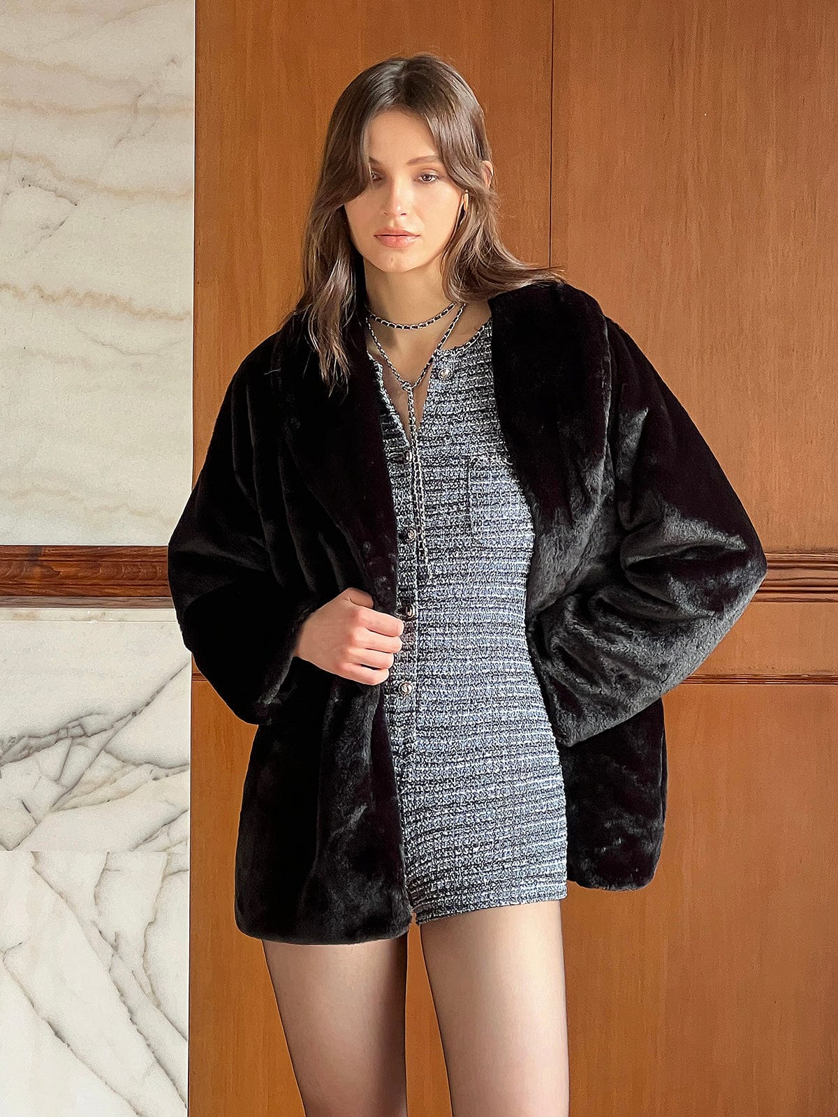 Layla | Relaxed Oversized Longline Fur Jacket