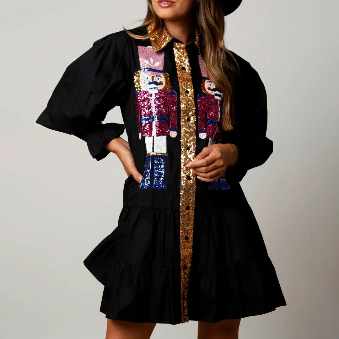 Layla | Stylish Sequin Nutcracker Christmas Dress
