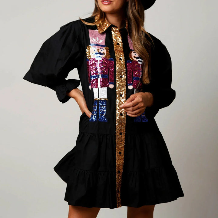 Layla | Stylish Sequin Nutcracker Christmas Dress