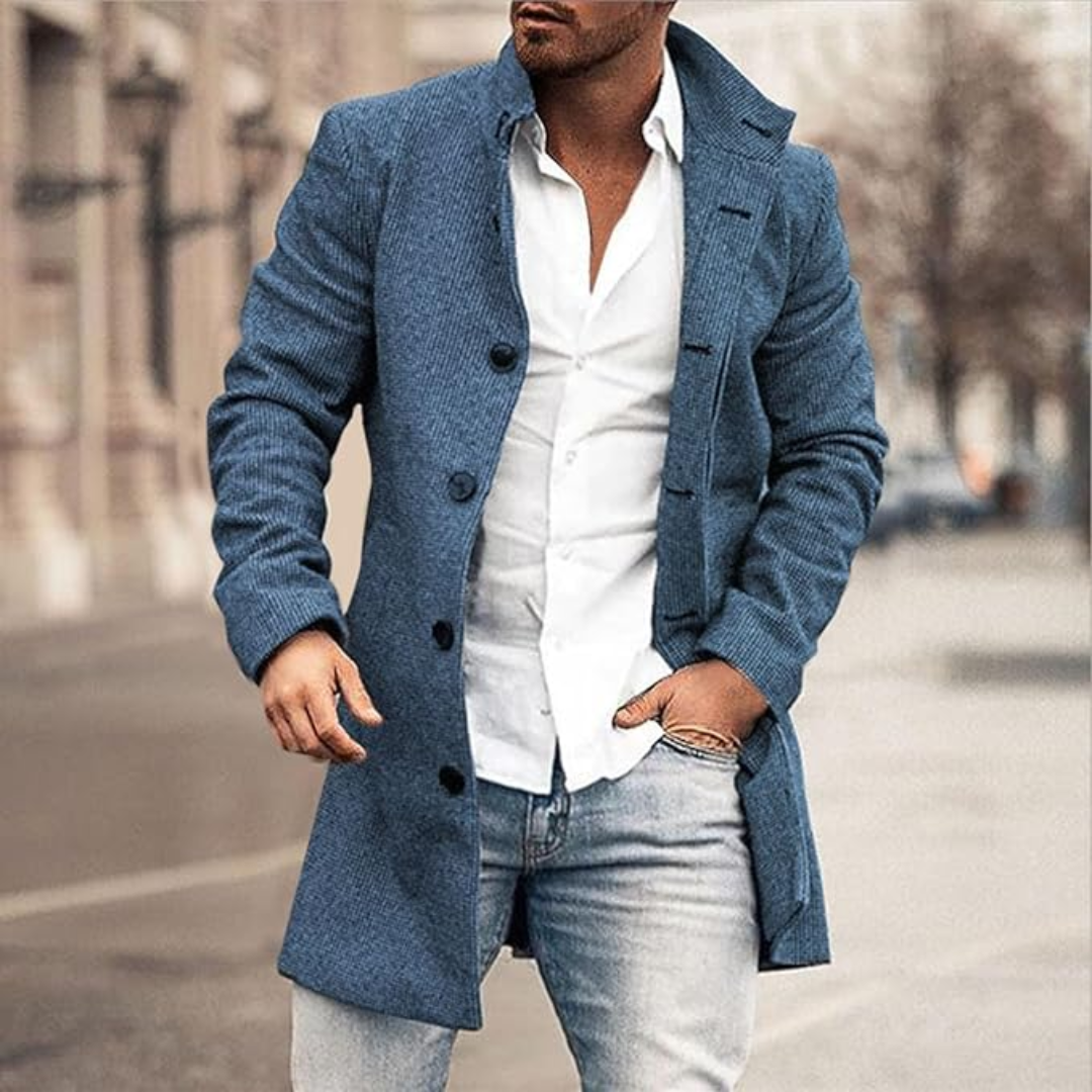 Liam | Elegant Single-Breasted Mens Winter Coat