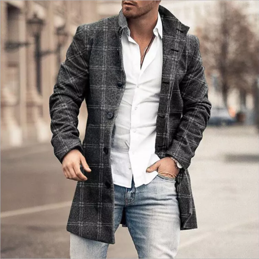 Liam | Elegant Single-Breasted Mens Winter Coat