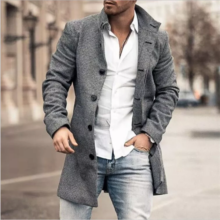 Liam | Elegant Single-Breasted Mens Winter Coat