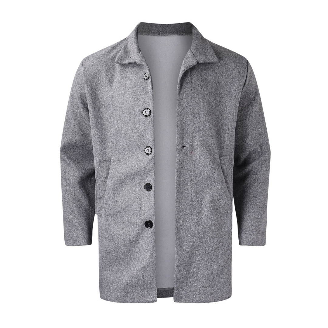 Liam | Elegant Single-Breasted Mens Winter Coat