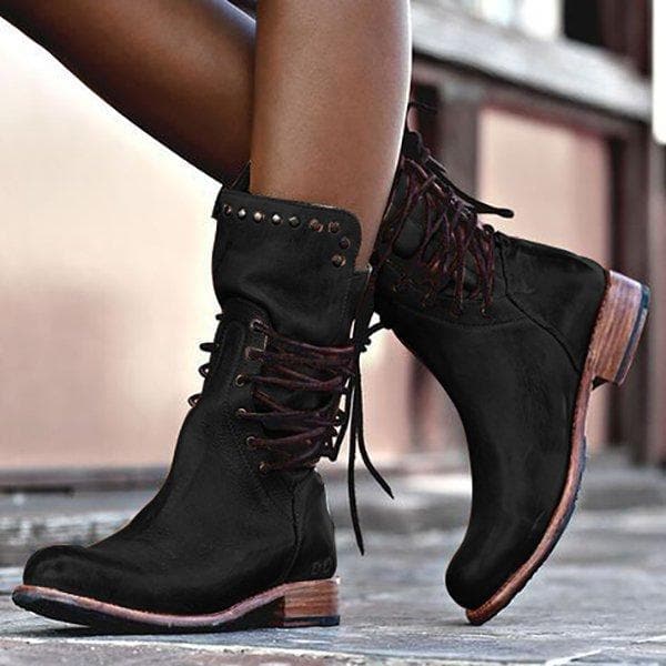 Nadine | Studded Lace Up Brown Boots Ankle Boot