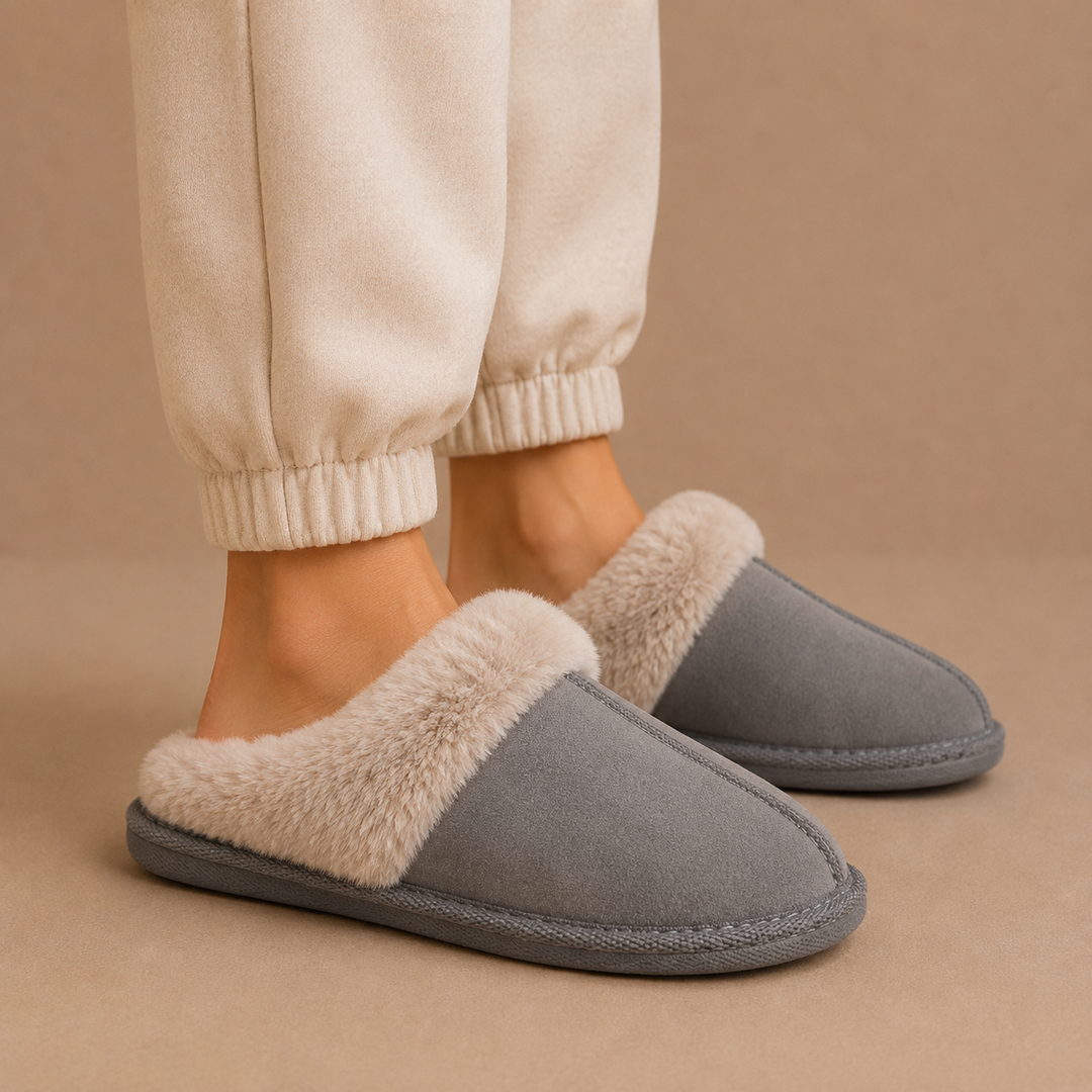 Lily | Elegant Fur Lined Mule Womens Slippers