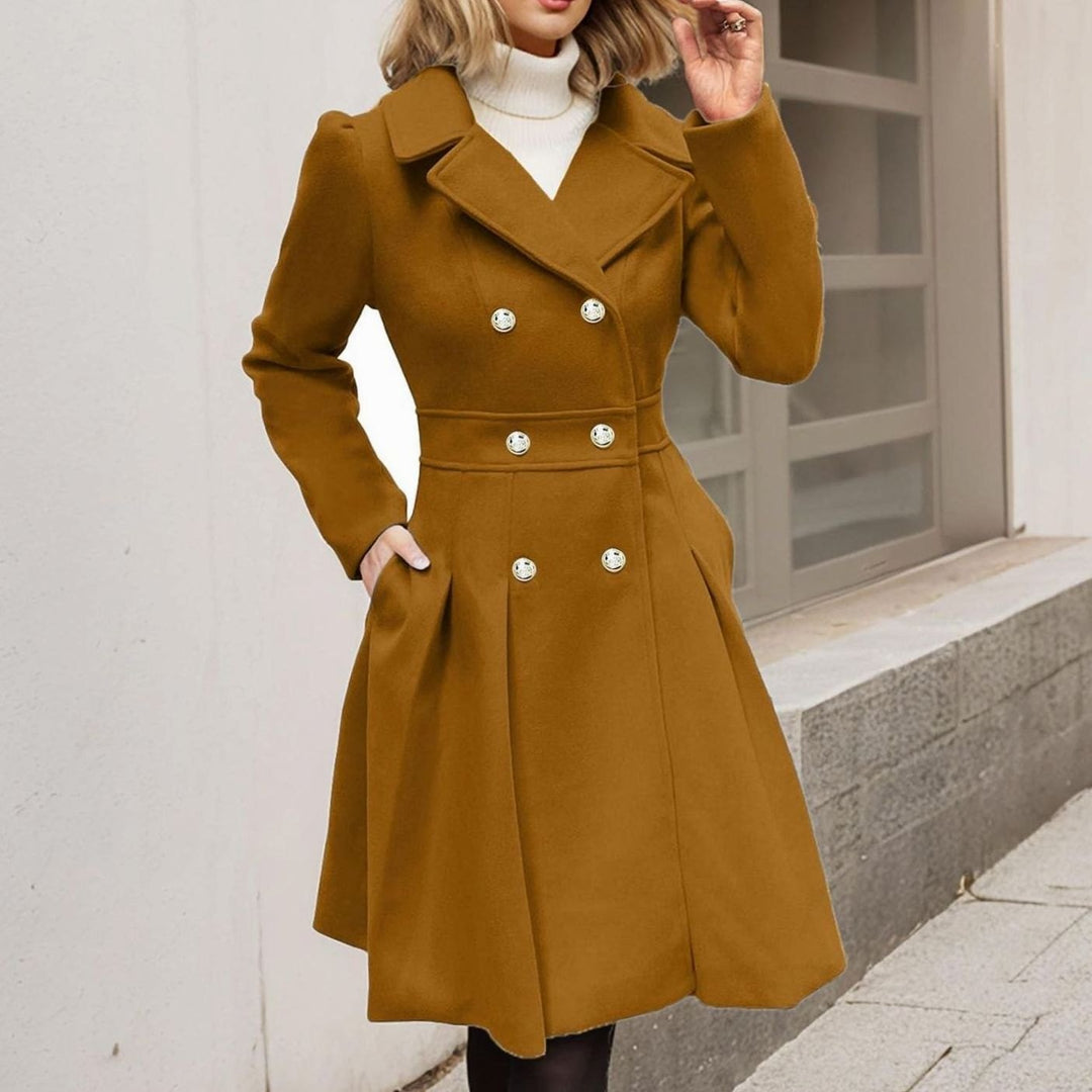Lily | Refined Double-Breasted Flared Longline Womens Coat
