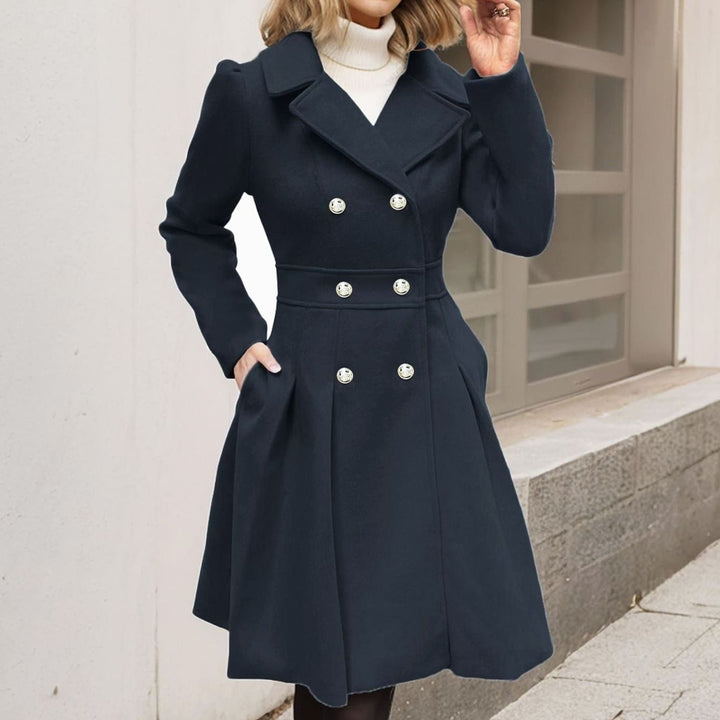 Lily | Refined Double-Breasted Flared Longline Womens Coat