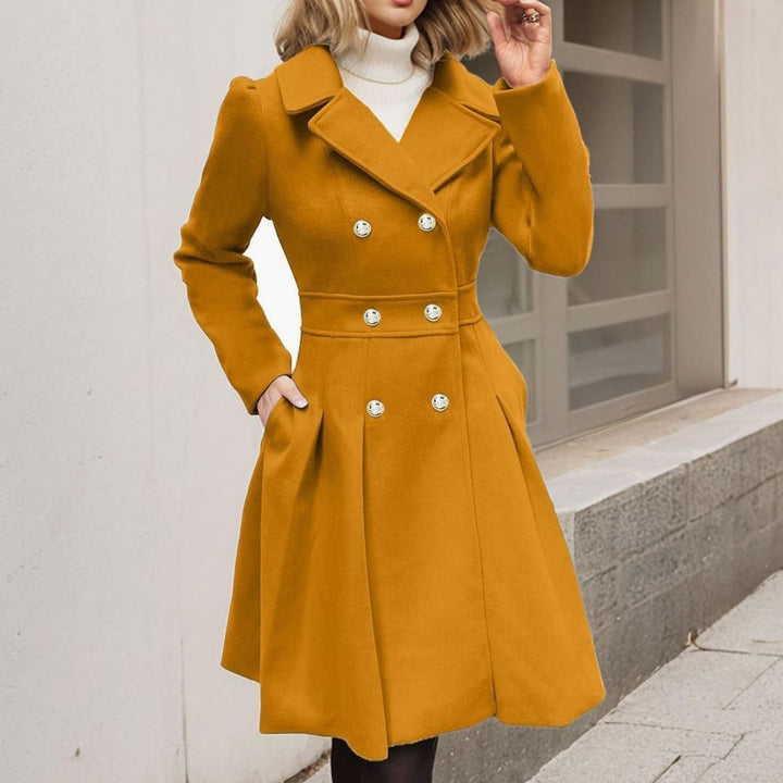 Lily | Refined Double-Breasted Flared Longline Womens Coat