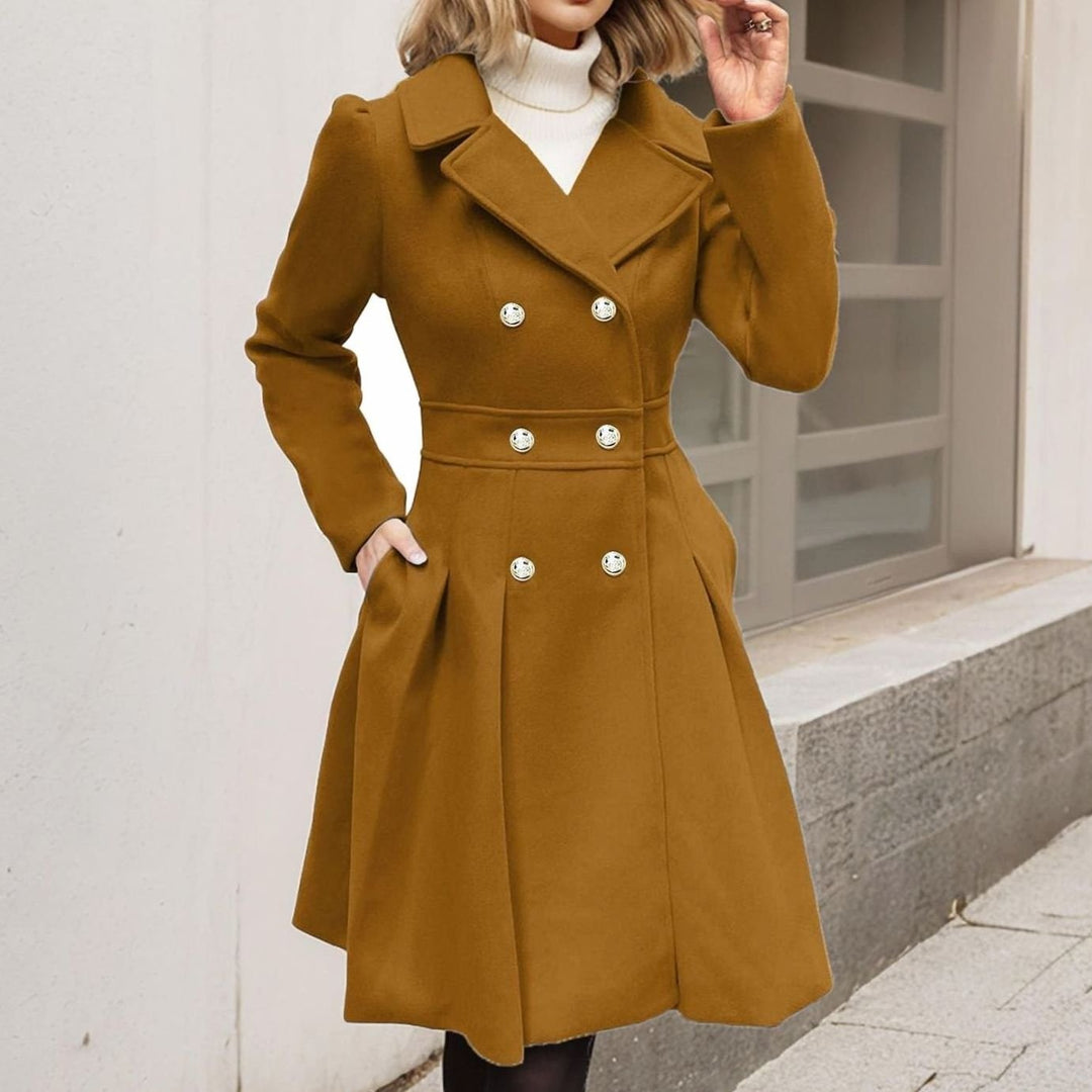 Lily | Refined Double-Breasted Flared Longline Womens Coat
