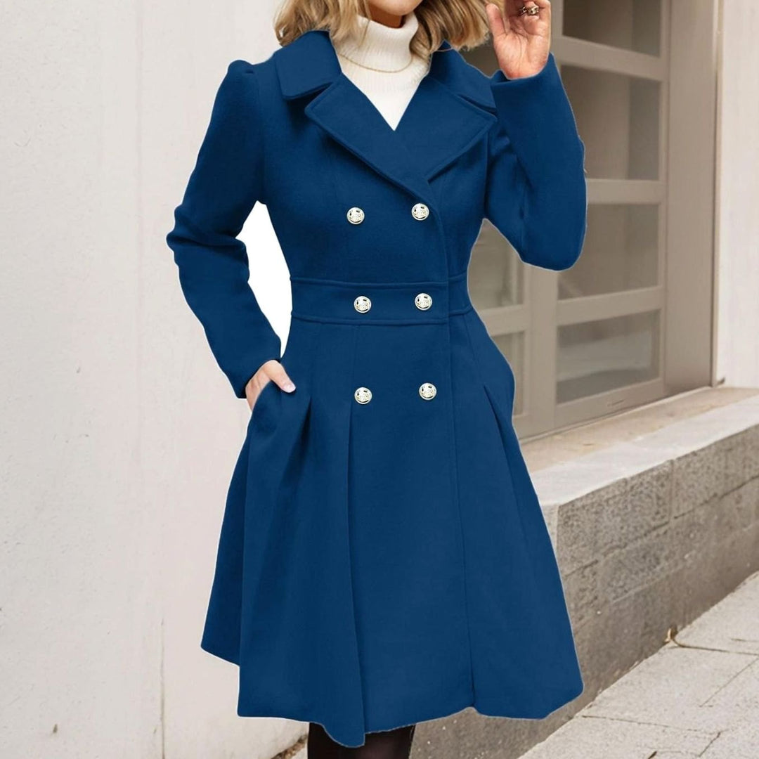 Lily | Refined Double-Breasted Flared Longline Womens Coat