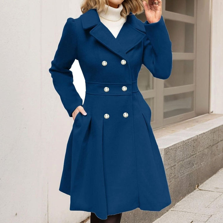 Lily | Refined Double-Breasted Flared Longline Womens Coat