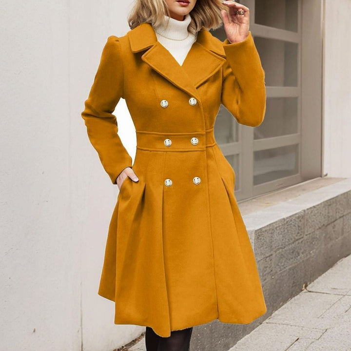 Lily | Refined Double-Breasted Flared Longline Womens Coat