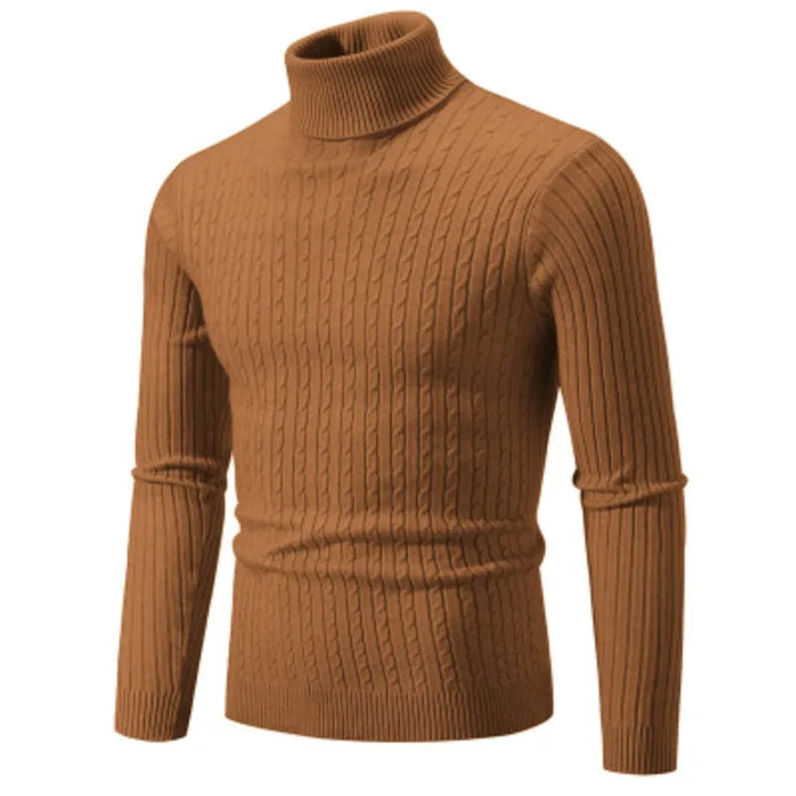 Logan | Cable Knit Muscle Fit Mens Roll Neck Jumper