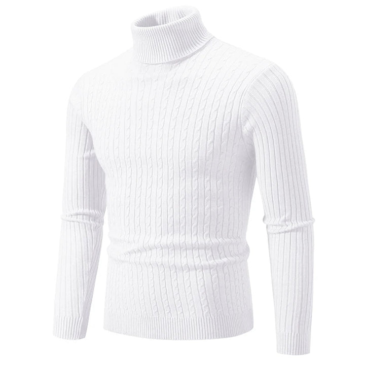 Logan | Cable Knit Muscle Fit Mens Roll Neck Jumper
