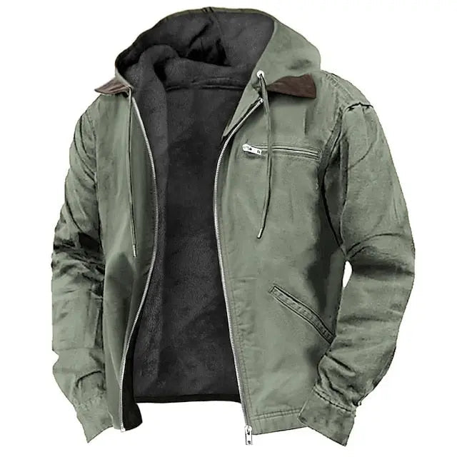 Logan | Graceful Hooded Fleece-Lined Bomber Jacket with Zip Pockets