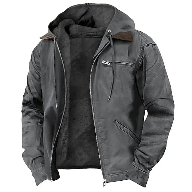 Logan | Graceful Hooded Fleece-Lined Bomber Jacket with Zip Pockets