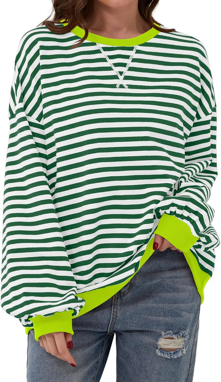 Lola | Striped Loose Fit Crew Neck Sweatshirt