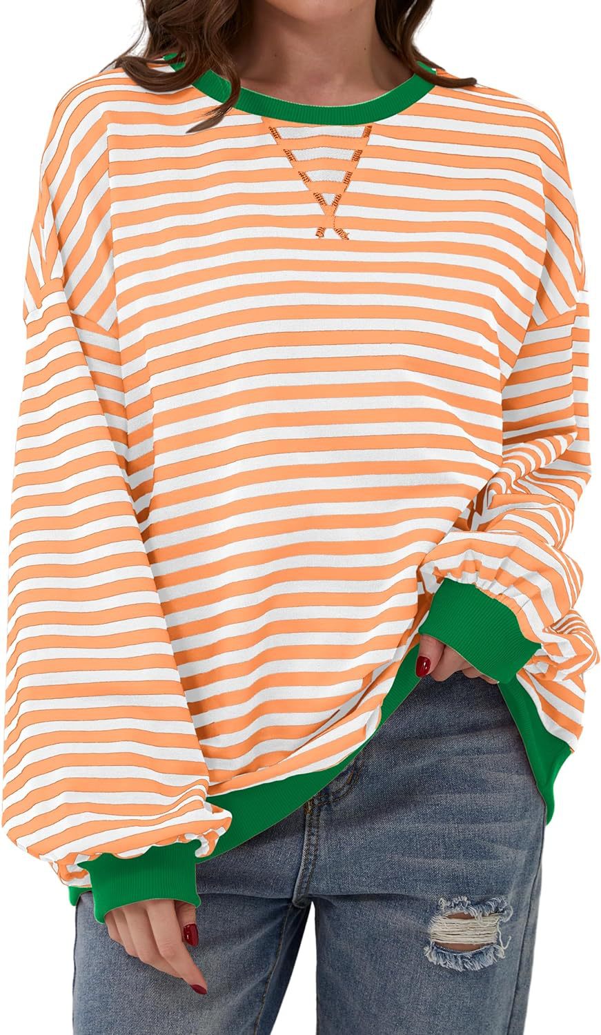 Lola | Striped Loose Fit Crew Neck Sweatshirt