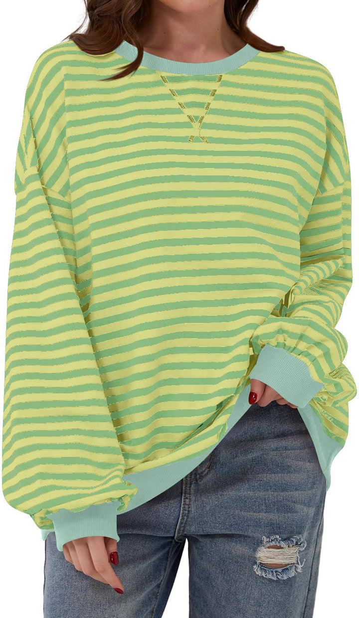 Lola | Striped Loose Fit Crew Neck Sweatshirt