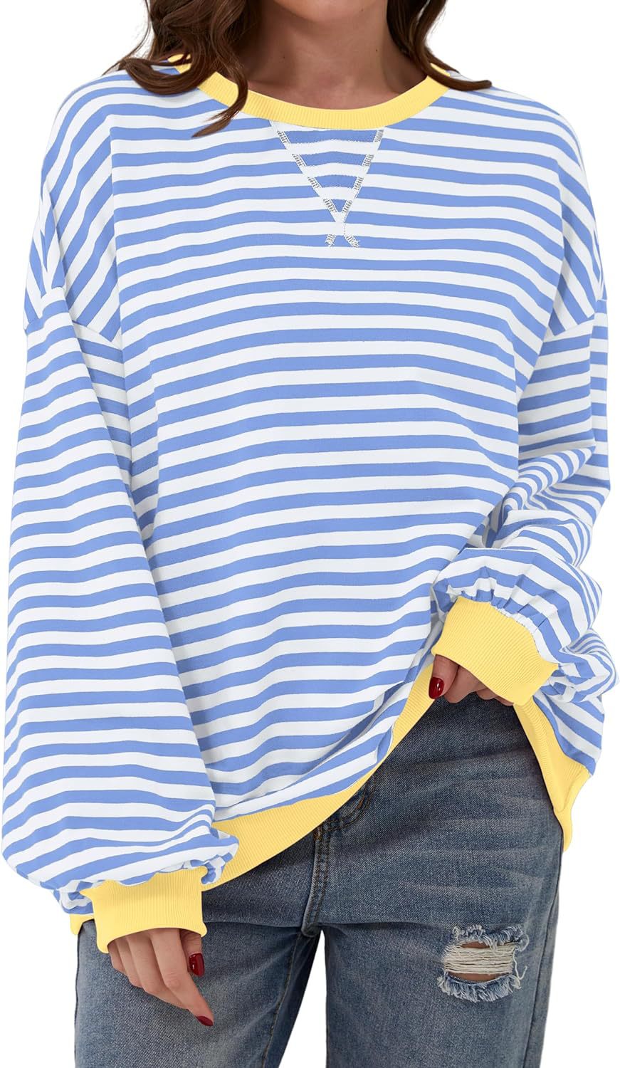 Lola | Striped Loose Fit Crew Neck Sweatshirt