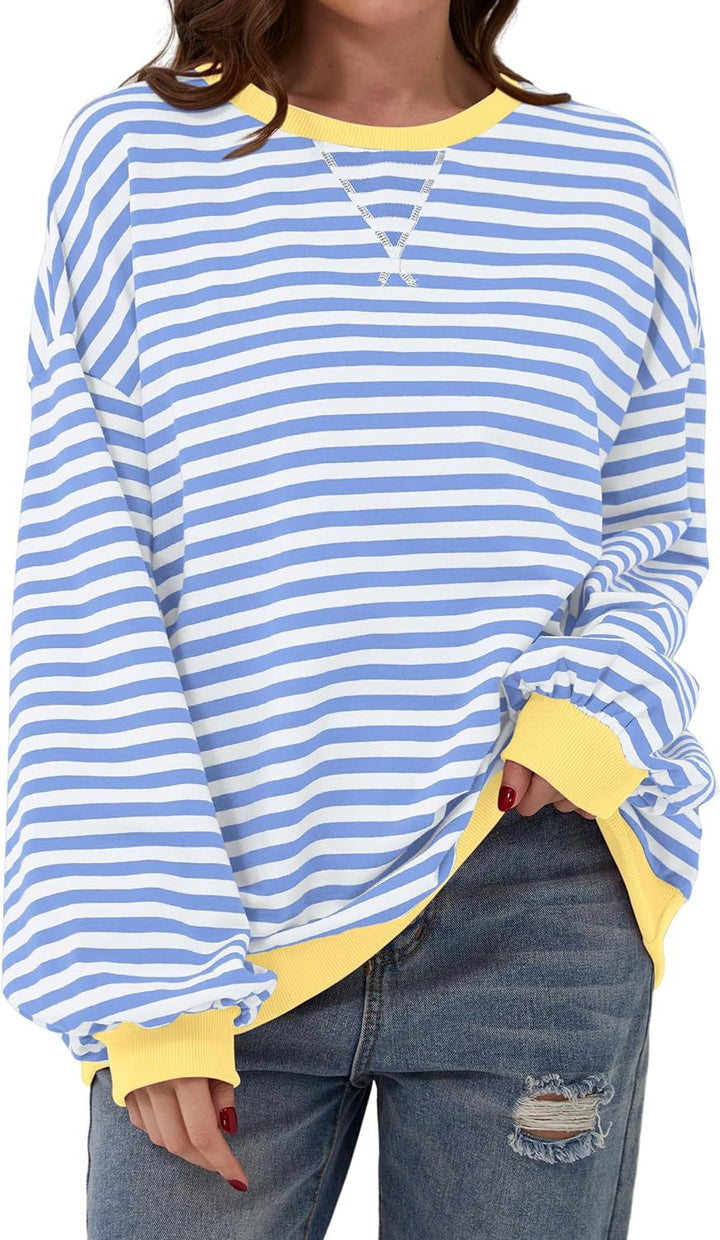 Lola | Striped Loose Fit Crew Neck Sweatshirt