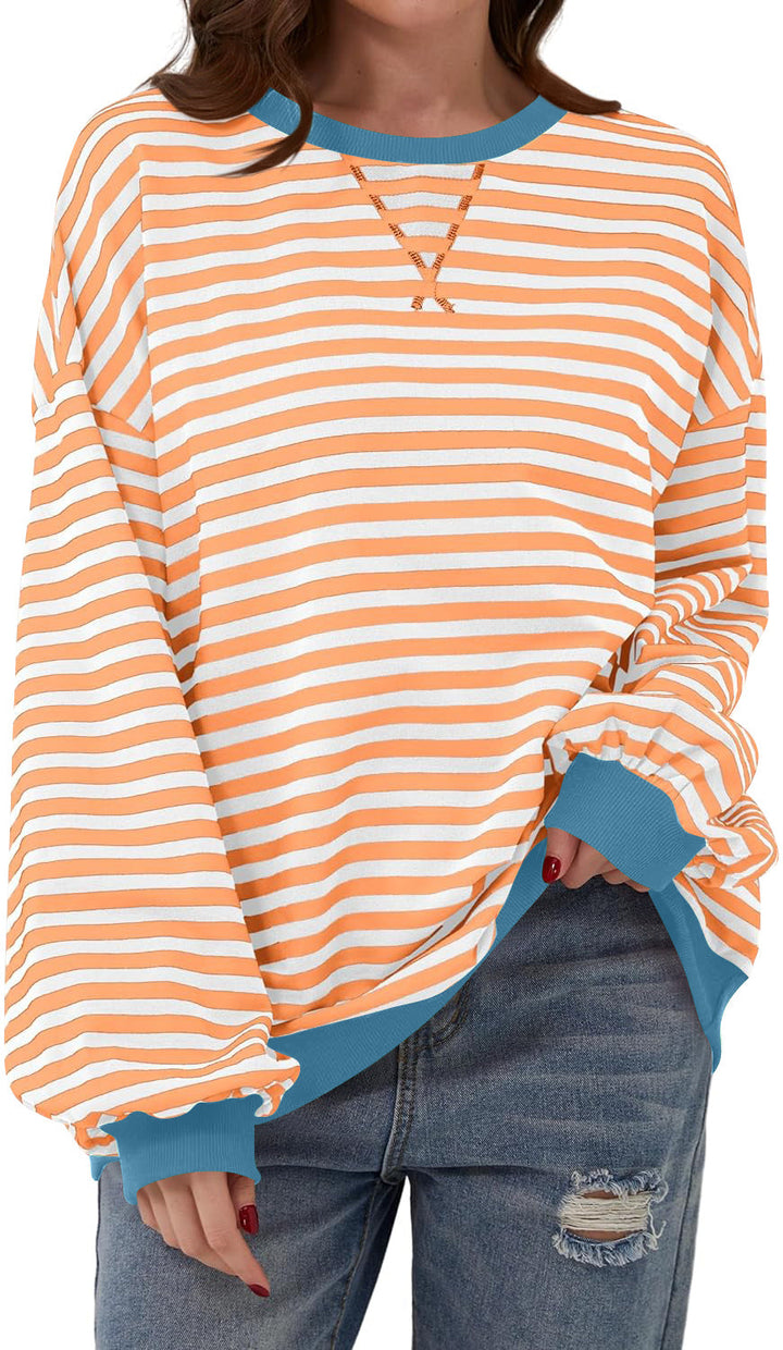 Lola | Striped Loose Fit Crew Neck Sweatshirt