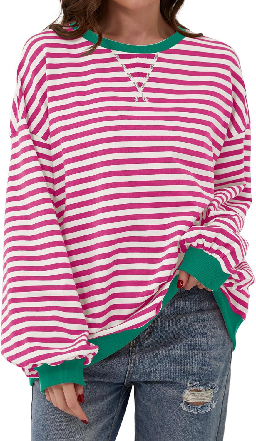 Lola | Striped Loose Fit Crew Neck Sweatshirt