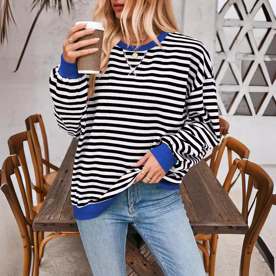 Lola | Striped Loose Fit Crew Neck Sweatshirt
