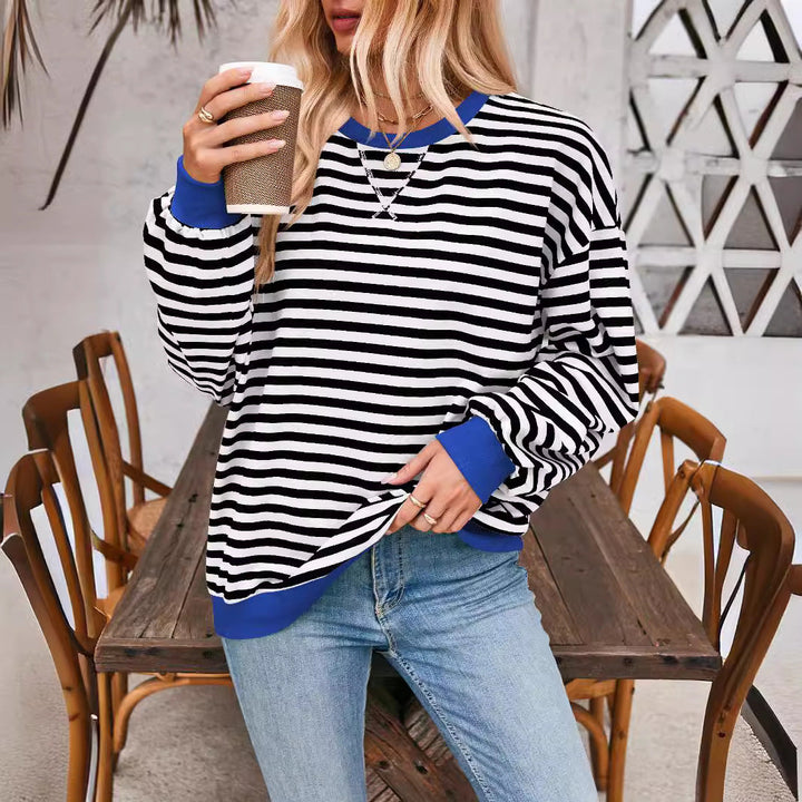 Lola | Striped Loose Fit Crew Neck Sweatshirt