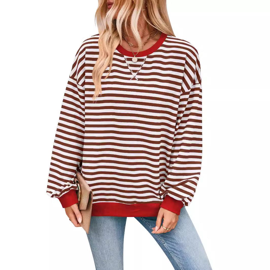 Lola | Striped Loose Fit Crew Neck Sweatshirt