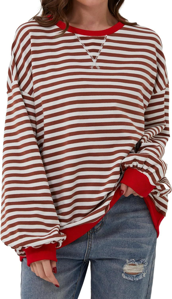 Lola | Striped Loose Fit Crew Neck Sweatshirt