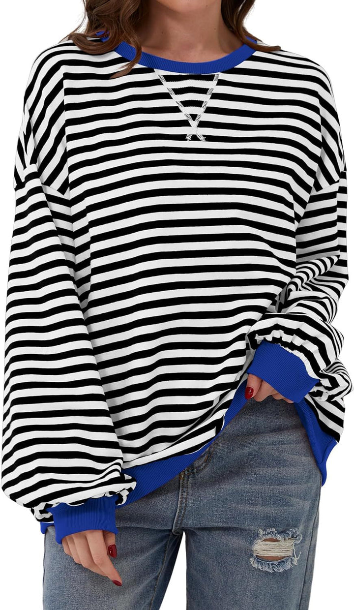 Lola | Striped Loose Fit Crew Neck Sweatshirt