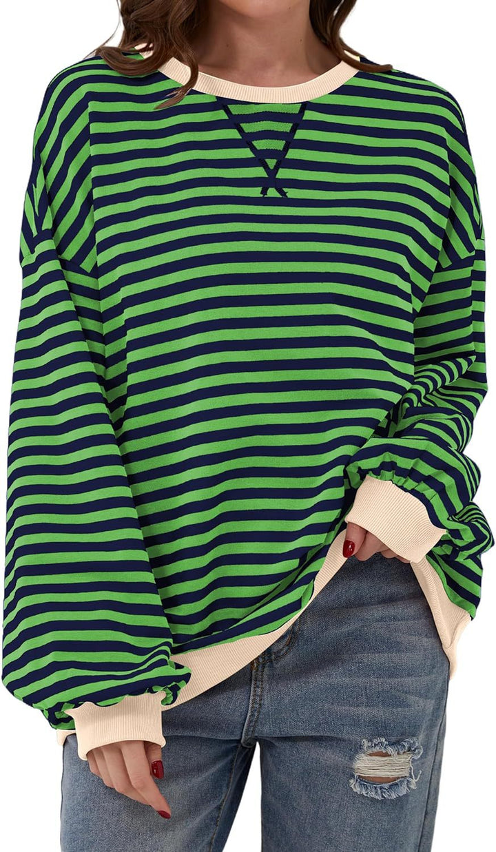 Lola | Striped Loose Fit Crew Neck Sweatshirt