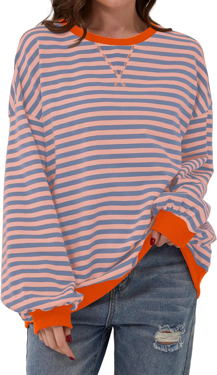 Lola | Striped Loose Fit Crew Neck Sweatshirt