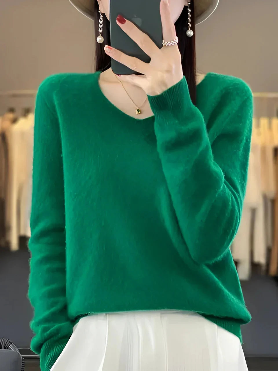 Lottie | Classic V-Neck Womens Jumpers in Soft Knit