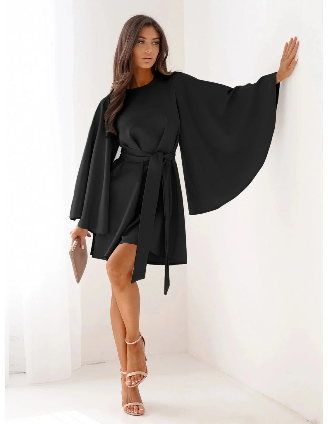 Lottie | Elegant Belted Wide-Sleeve Party Dresses for Women