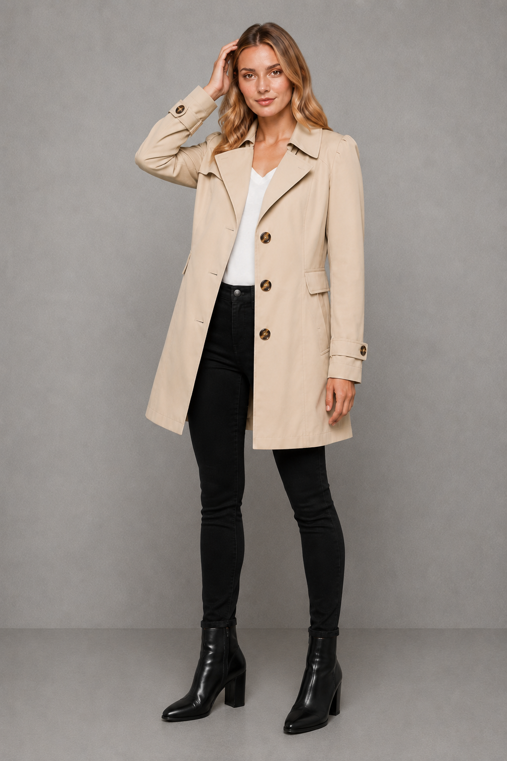 Lottie | Sophisticated Tailored Longline Trench Long Jacket