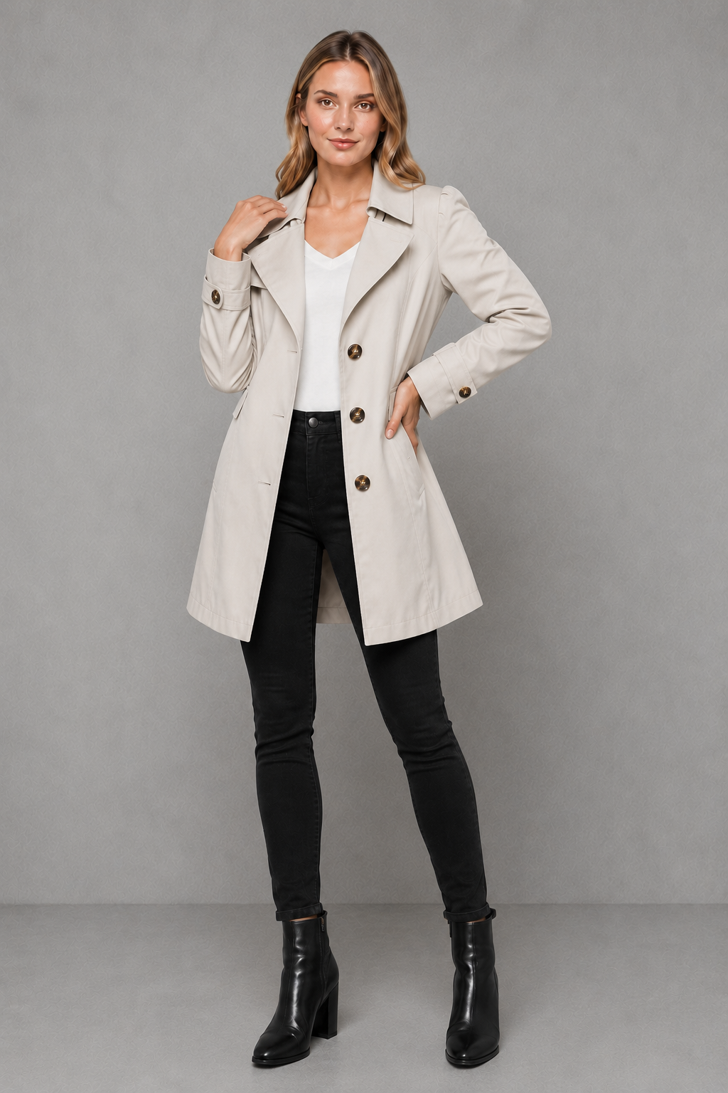 Lottie | Sophisticated Tailored Longline Trench Long Jacket