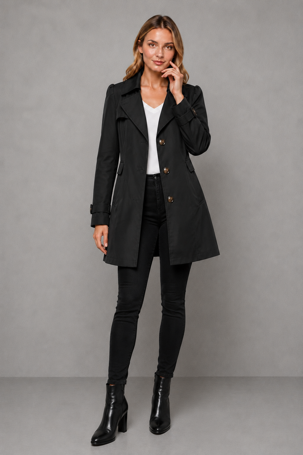 Lottie | Sophisticated Tailored Longline Trench Long Jacket