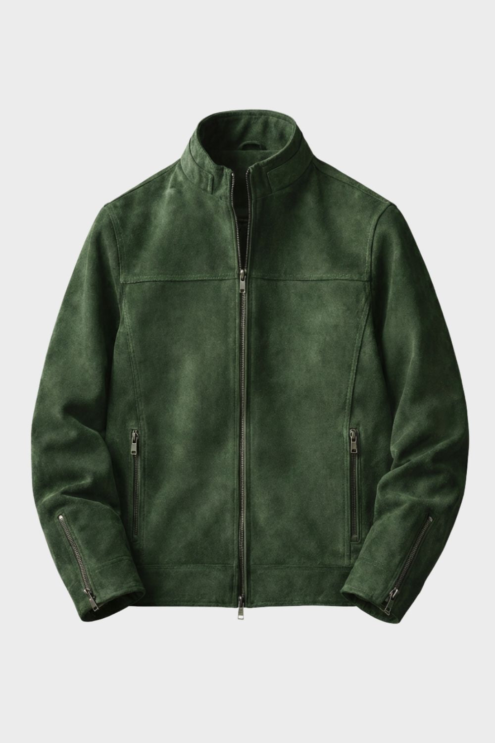 Louis | Polished Suede-Look Zip Bomber Jacket