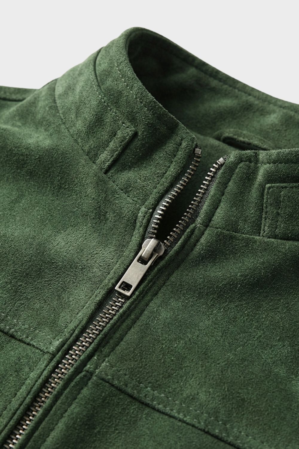 Louis | Polished Suede-Look Zip Bomber Jacket