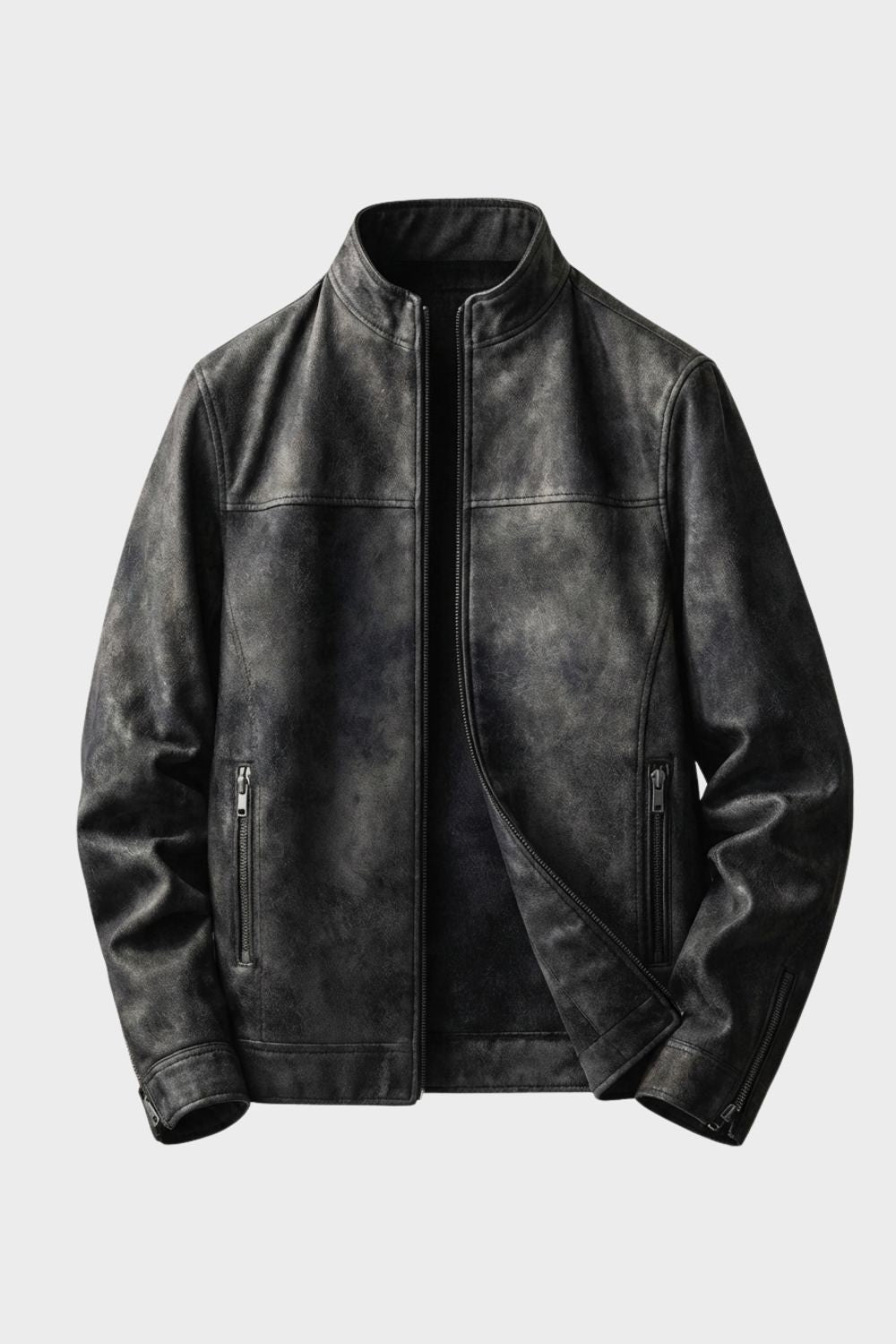 Louis | Polished Suede-Look Zip Bomber Jacket