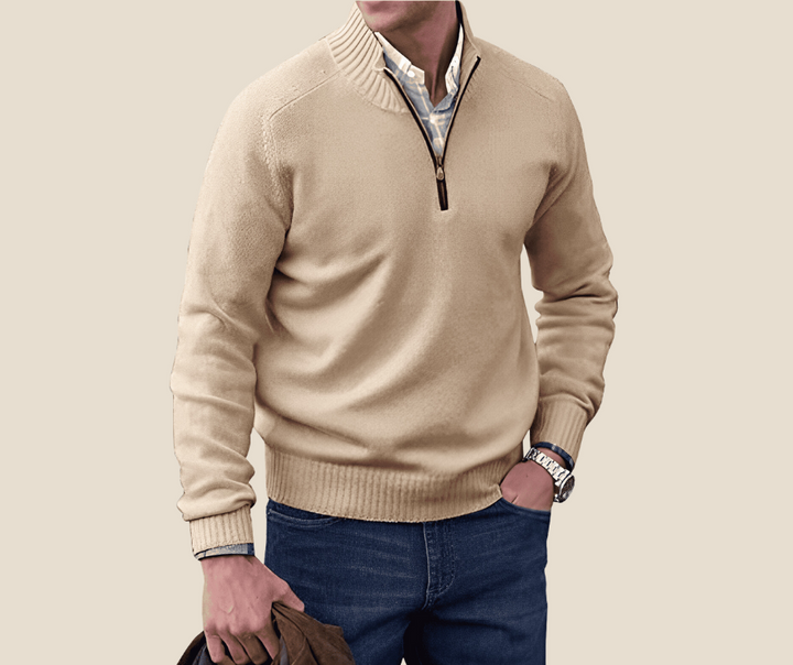 Louis | Refined Quarter Zip Mens Knitted Jumper