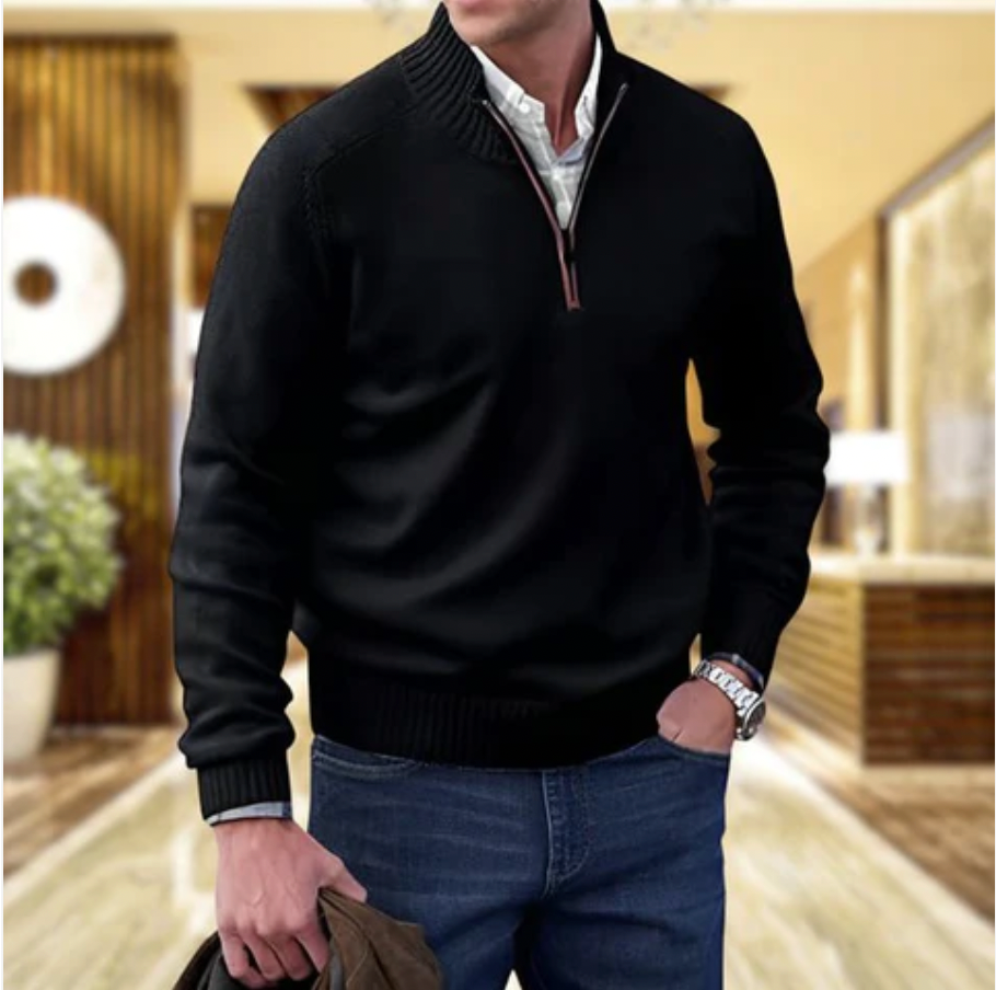 Louis | Refined Quarter Zip Mens Knitted Jumper