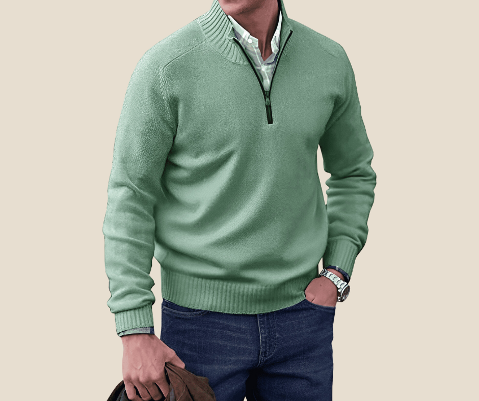 Louis | Refined Quarter Zip Mens Knitted Jumper