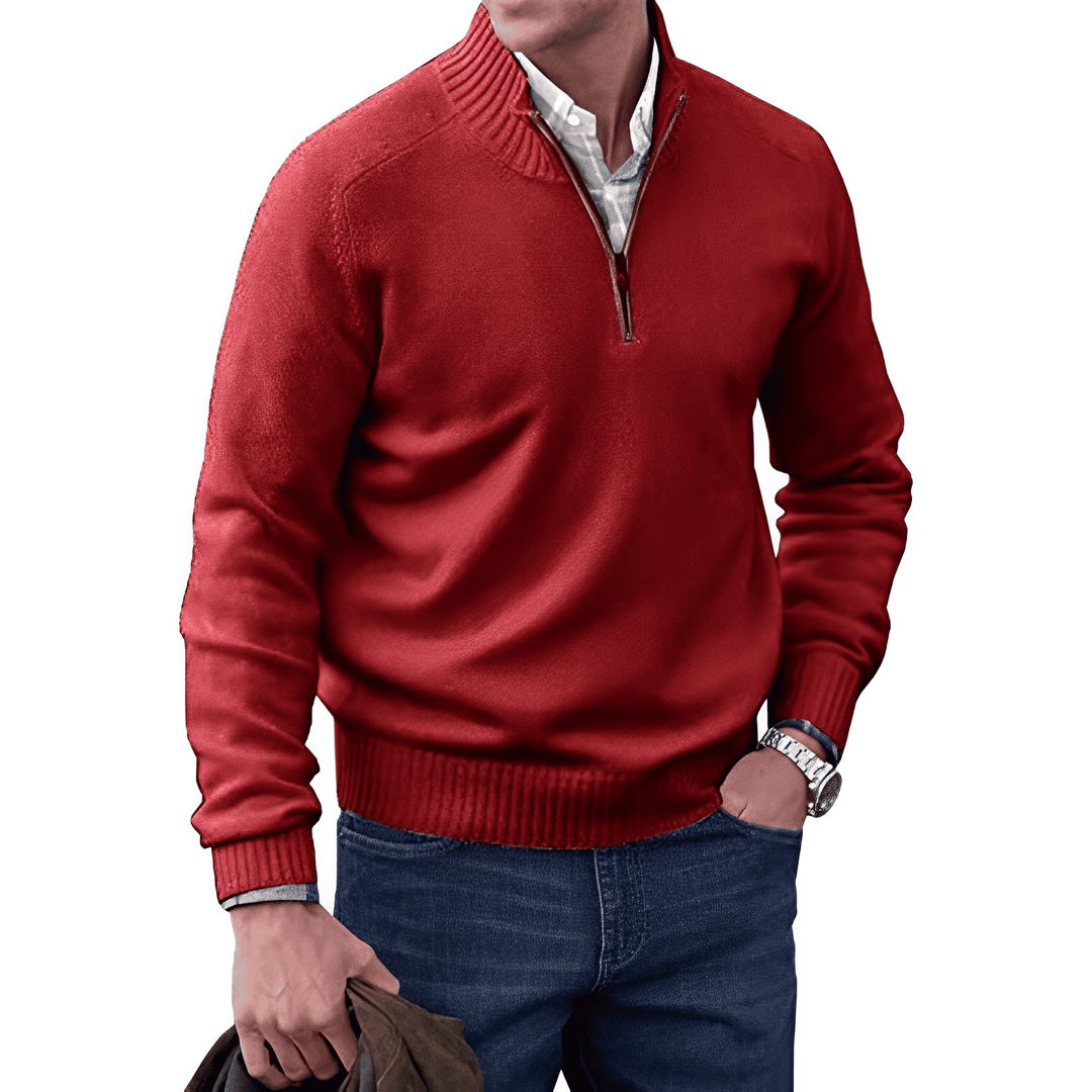 Louis | Refined Quarter Zip Mens Knitted Jumper