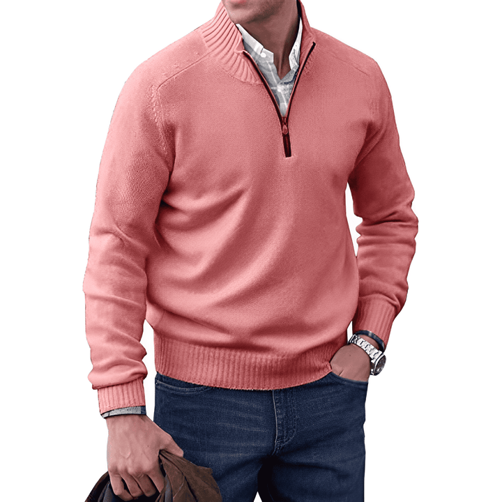 Louis | Refined Quarter Zip Mens Knitted Jumper