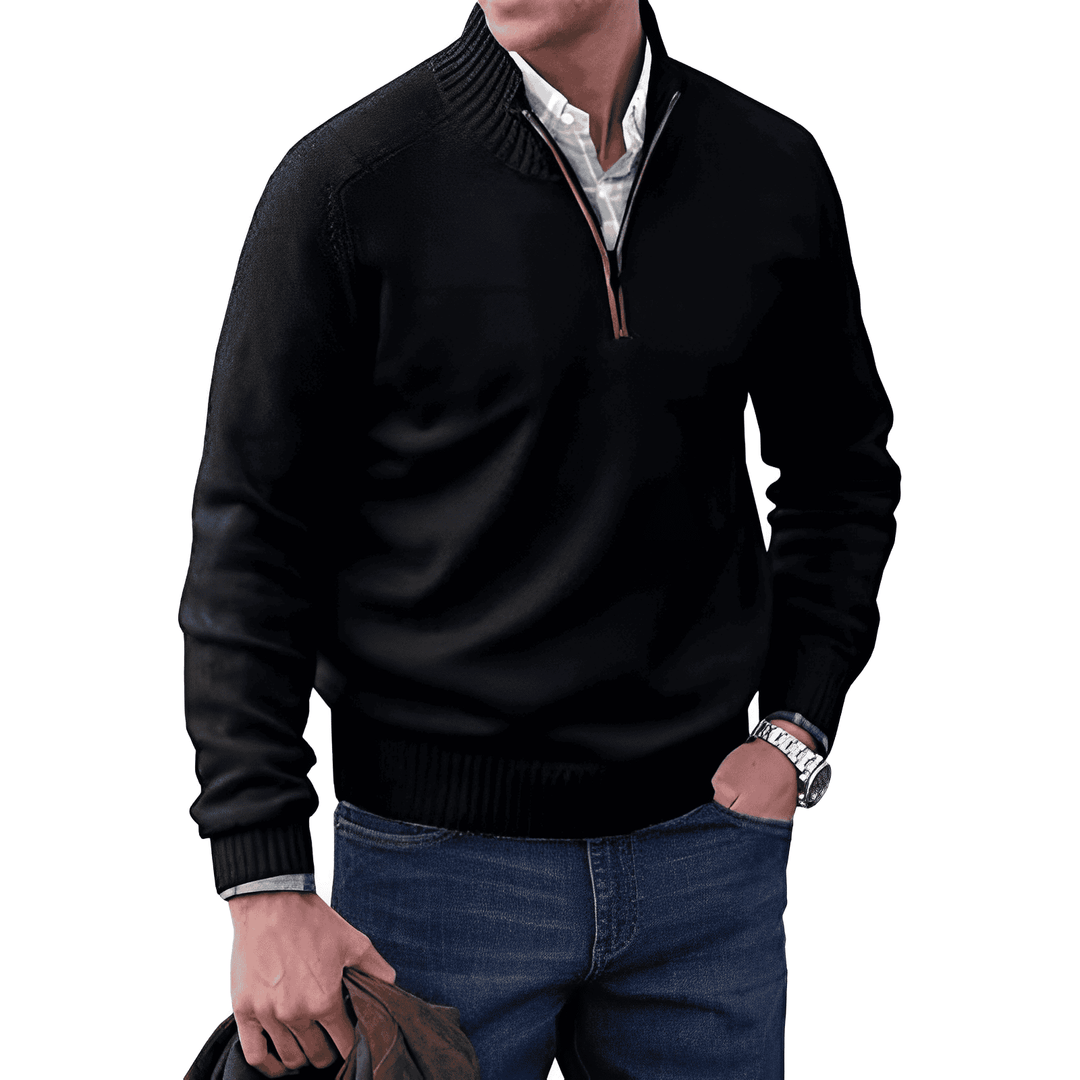 Louis | Refined Quarter Zip Mens Knitted Jumper