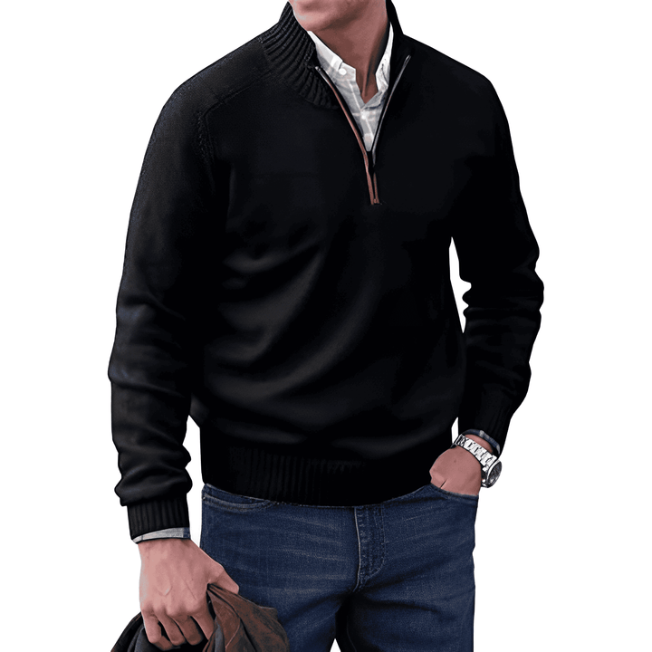 Louis | Refined Quarter Zip Mens Knitted Jumper