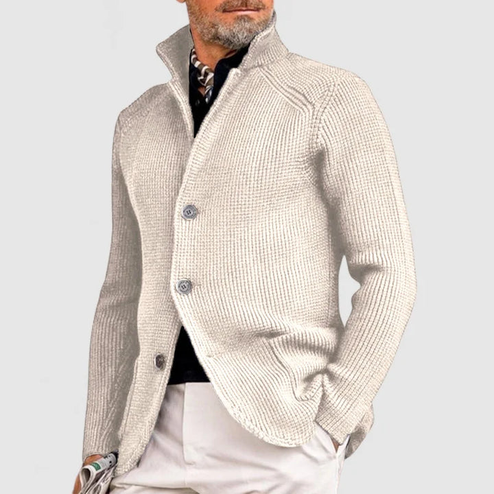 Luca | Refined Stand Collar Mens Cardigan Jacket